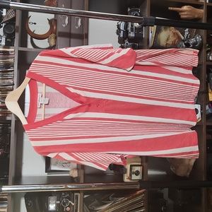 VTG 3X Casual Tee with Button v-neck